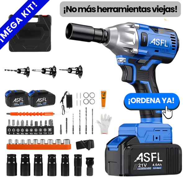 Llave Pistola Inalambrica + KIT 2 BATERIAS / HERRAMIENTAS